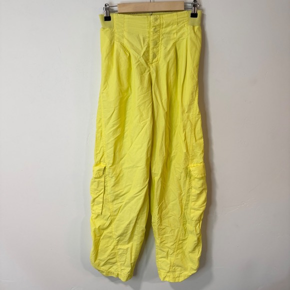 Free People Pants - Free People Neon Yellow Cargo Track Pants